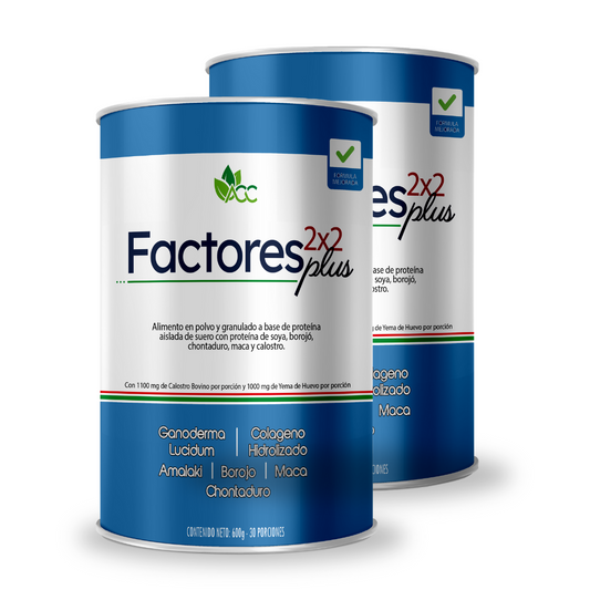 Factores 2X2 Plus x 1 unidad