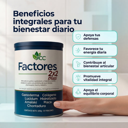 Factores 2X2 Plus x 1 unidad